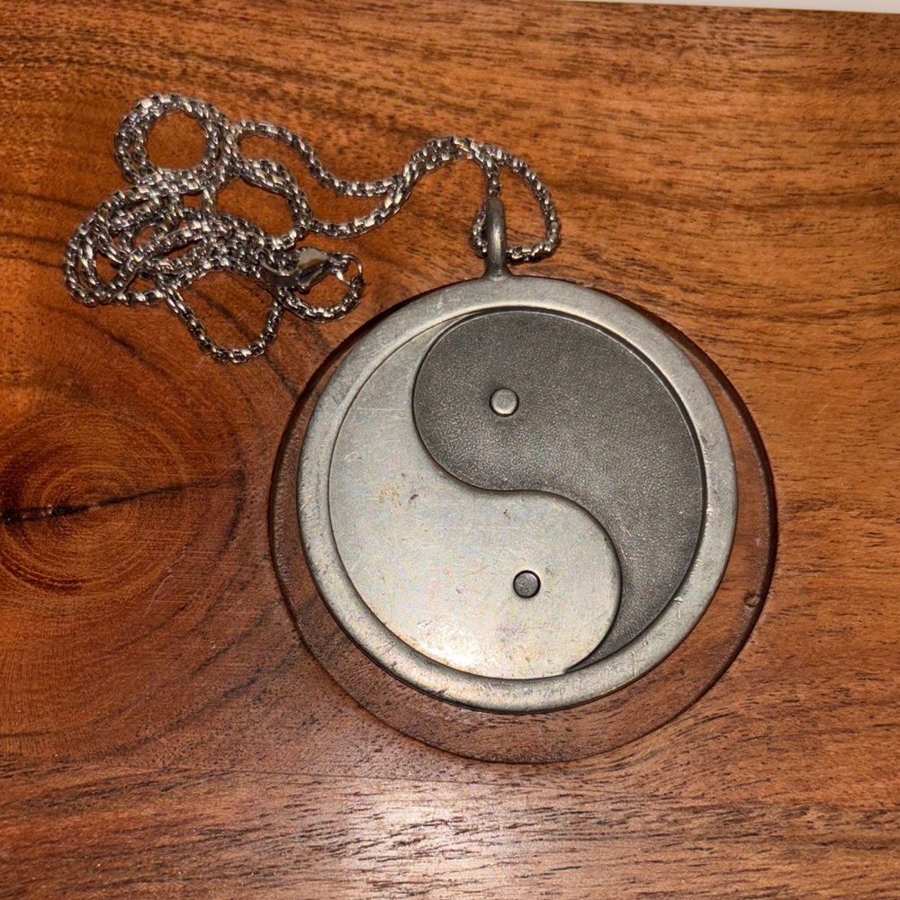 Silver Yin Yang Pendant Necklace - Unbranded